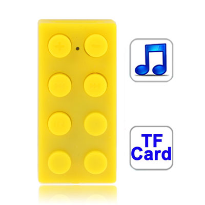 Building Block Style MP3 Player with TF (Micro SD) Card Slot (Yellow)